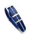 Seat Belt NATO watch strap - Dark Blue/Light Blue