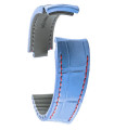 R-Strap - Alligator strap for Rolex - Glossy blue with red stitching