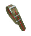 Premium NATO strap - Olive/Red