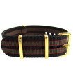 NATO strap Black/Red/Khaki Gold