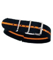 NATO watch strap Black/Orange