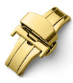 Double folding clasps for leather straps , yellow gold plated