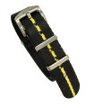 Seat Belt NATO watch strap - Black/Yellow