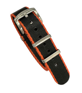 Seat Belt NATO watch strap - Black/Orange