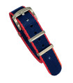 Seat Belt NATO watch strap - Red/Blue
