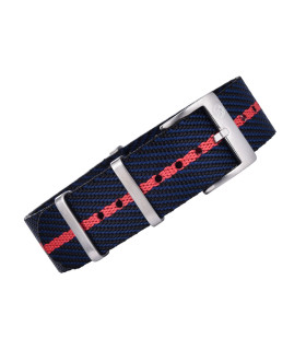 Premium nato strap  - Black/Navy/Red