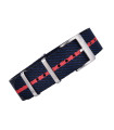 Premium NATO watch strap  - Black/Navy/Red