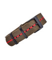 Premium NATO watch strap PVD buckle - Olive/Red