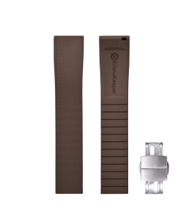 KronoKeeper adjustable Rubber Strap with deployant clasp - Brown