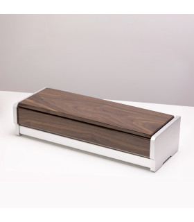 Aubliq 6 watch box in aluminium and walnut veneer