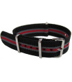 NATO watch strap black/red/grey