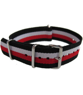 NATO strap Black/Red/White/Black