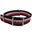 NATO watch strap Black/Red/White/Black