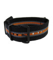 NATO watch strap Black/Grey/Orange PVD