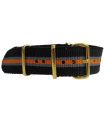 NATO strap Black/Grey/Orange Gold