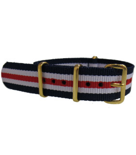 NATO strap Blue/White/Red Gold