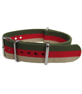 NATO strap Sand/Red/Green