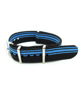 NATO strap Black/Light Blue