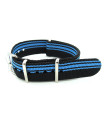 NATO watch strap Black/Light Blue