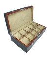 Kronokeeper watch box in blue lacquered oak wood for 10 watches﻿