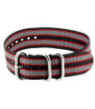 NATO ZULU watch strap Black/Grey/Red